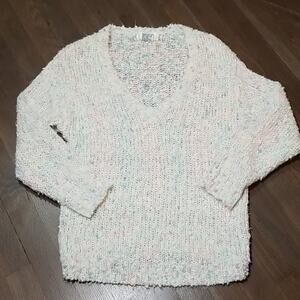 Vintage Shaggy Knit Pastel V-neck Sweater